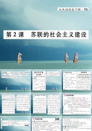 九年级历史下册 第一单元 苏联社会主义道路的探索 第2课 苏联的社会主义建设作业课件 岳麓版 课件