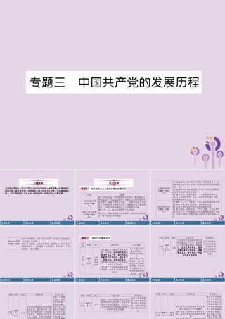 中考历史总复习 第二编 热点专题速查篇 专题3 中国共产党的发展历程(精讲)课件