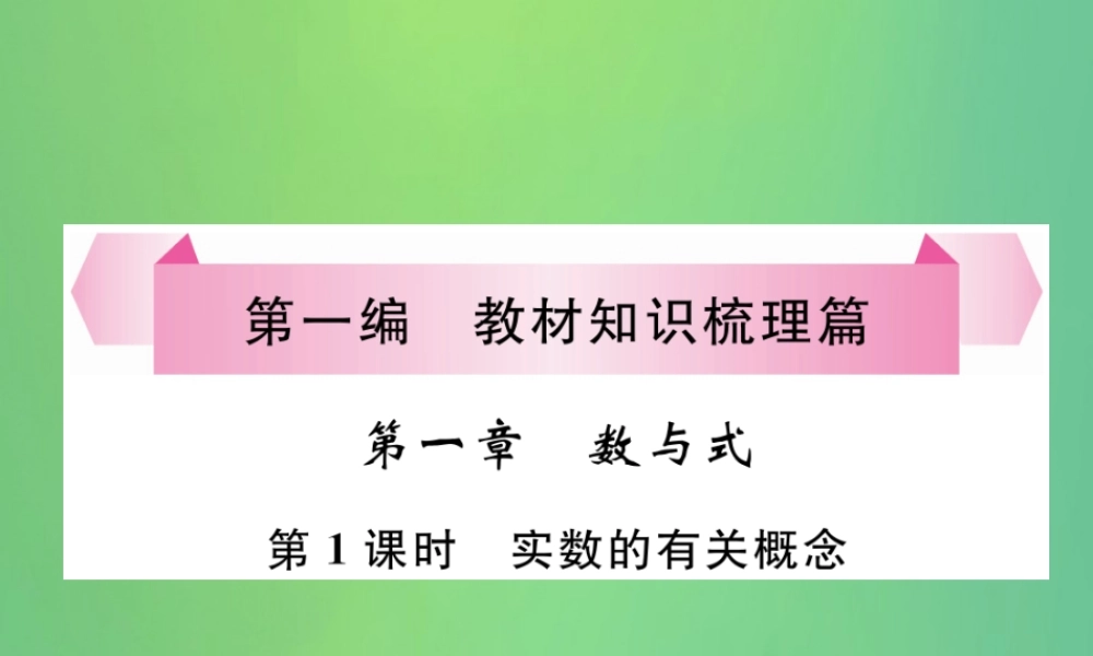 中考数学复习 第1章 数与式 第1课时 实数的有关概念(精讲)课件