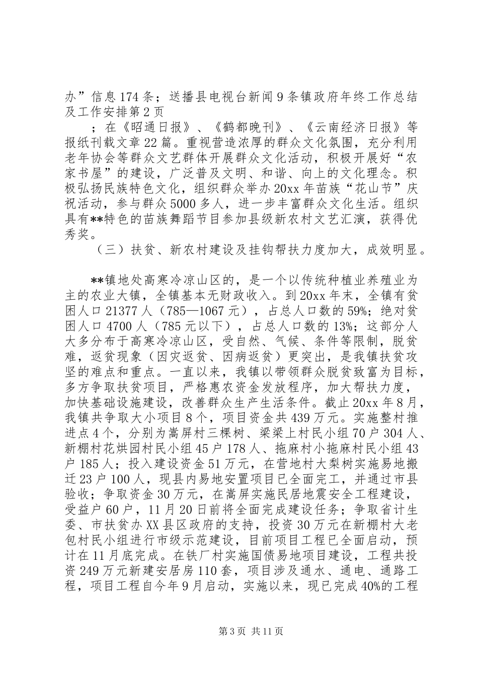 镇政府年终工作总结及工作安排_第3页