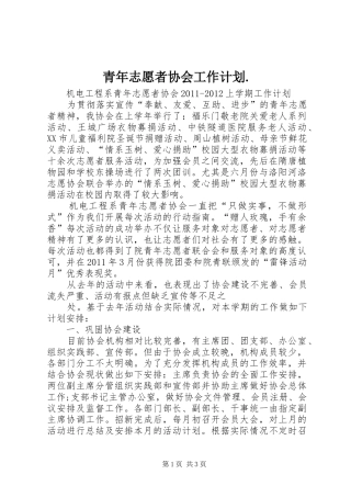 青年志愿者协会工作计划.