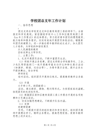 学校团总支年工作计划
