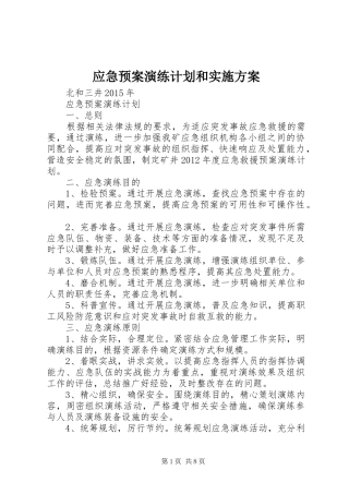 应急预案演练计划和实施方案