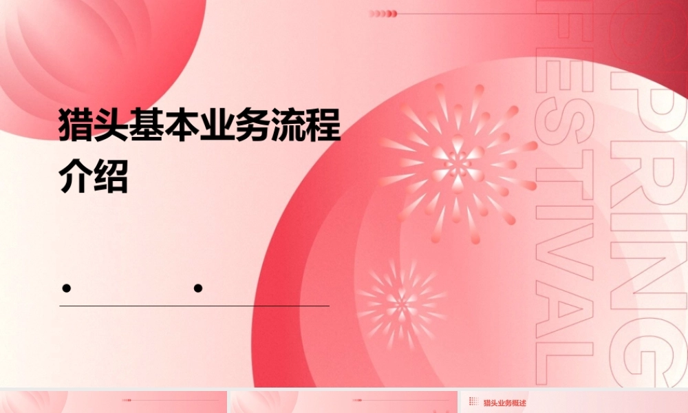 猎头基本业务流程介绍课件