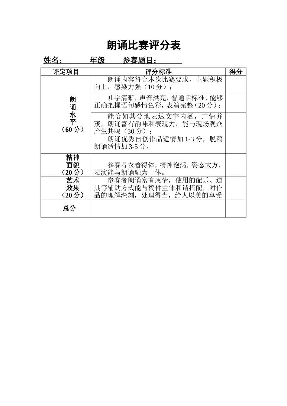 朗诵比赛评分表_第1页