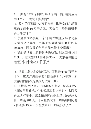 共有1428个网球