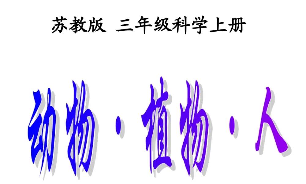 三年级上册科学课件《动物植物人》