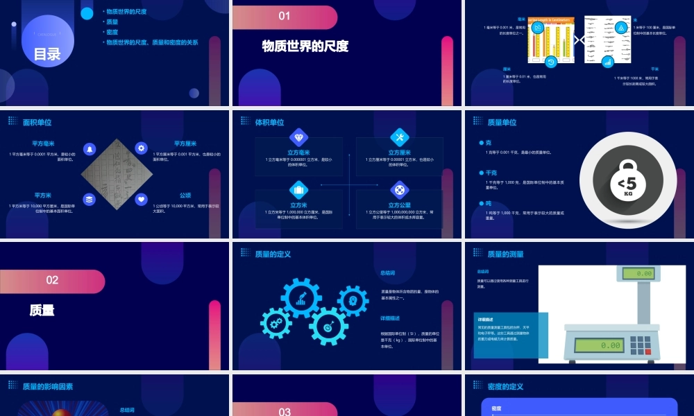 物质世界的尺度质量和密度复习资料课件