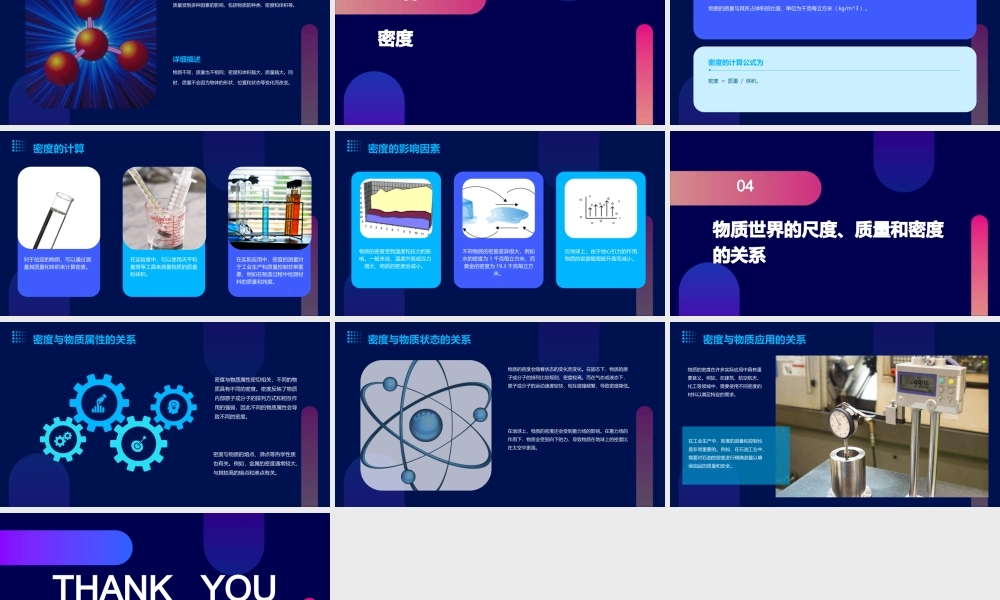 物质世界的尺度质量和密度复习资料课件
