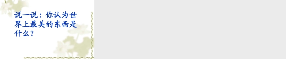 世界上最美的是什么教学课件