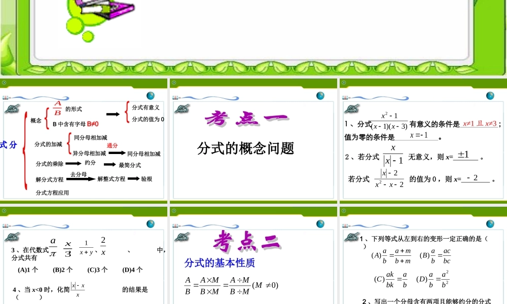 《分式》复习课件1