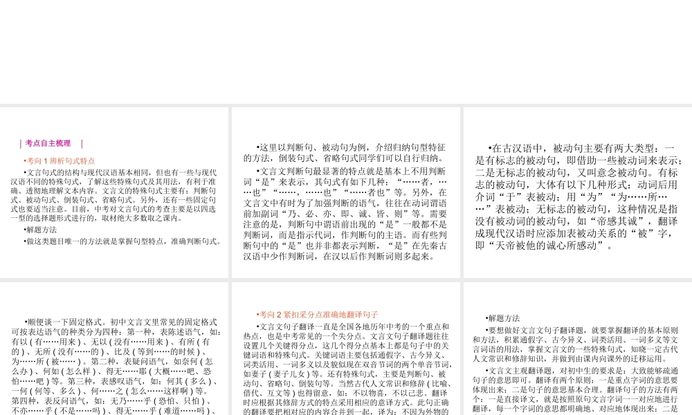 专题27-了解句式特征，译句准确流畅（27页）