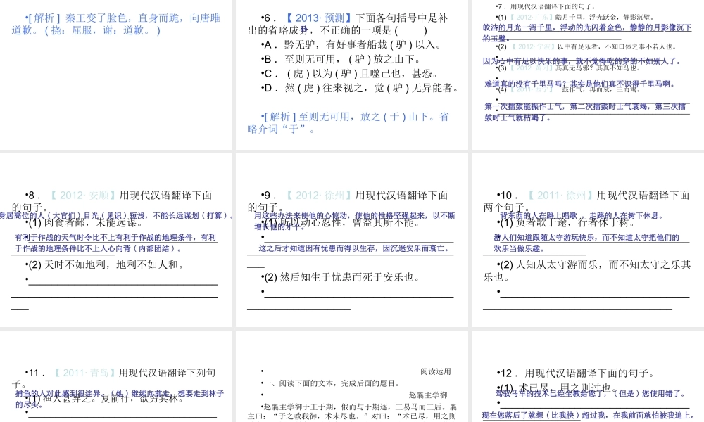 专题27-了解句式特征，译句准确流畅（27页）