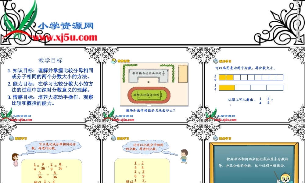 北师大版数学五年级上册《分数的大小》PPT课件