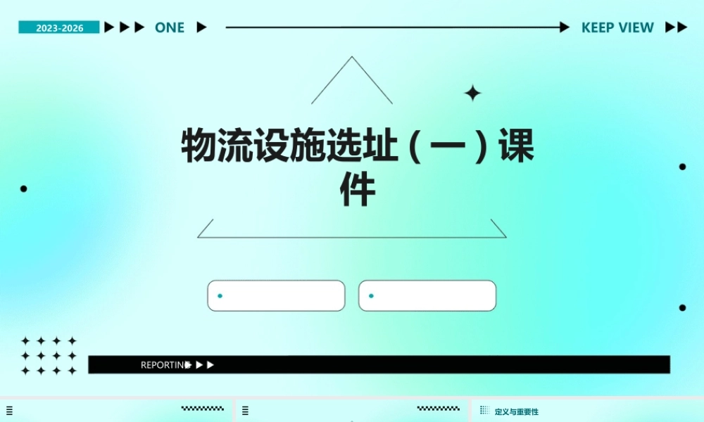 物流设施选址(一)课件