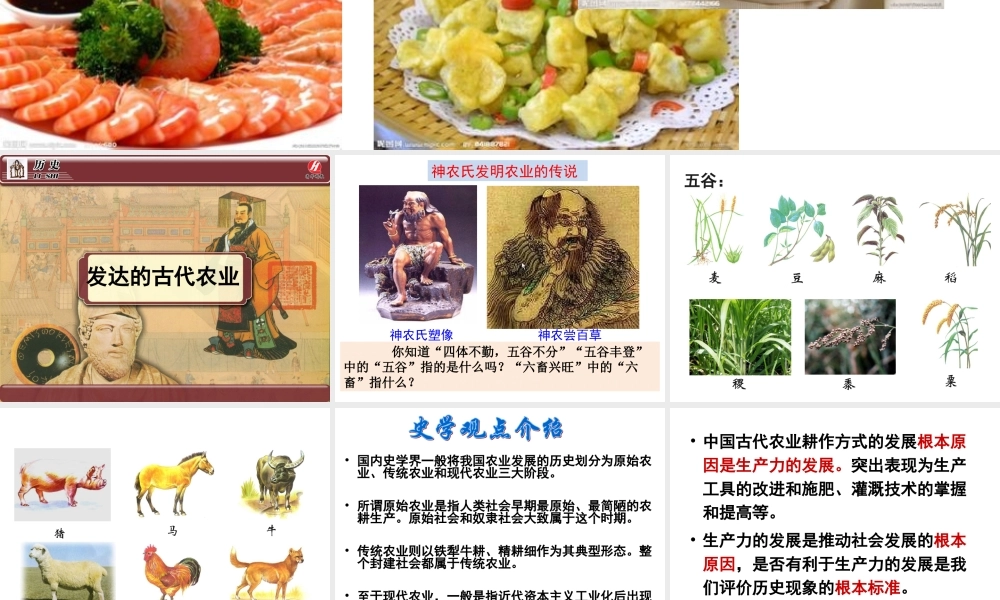 历史②必修11《发达的古代农业》PPT课件