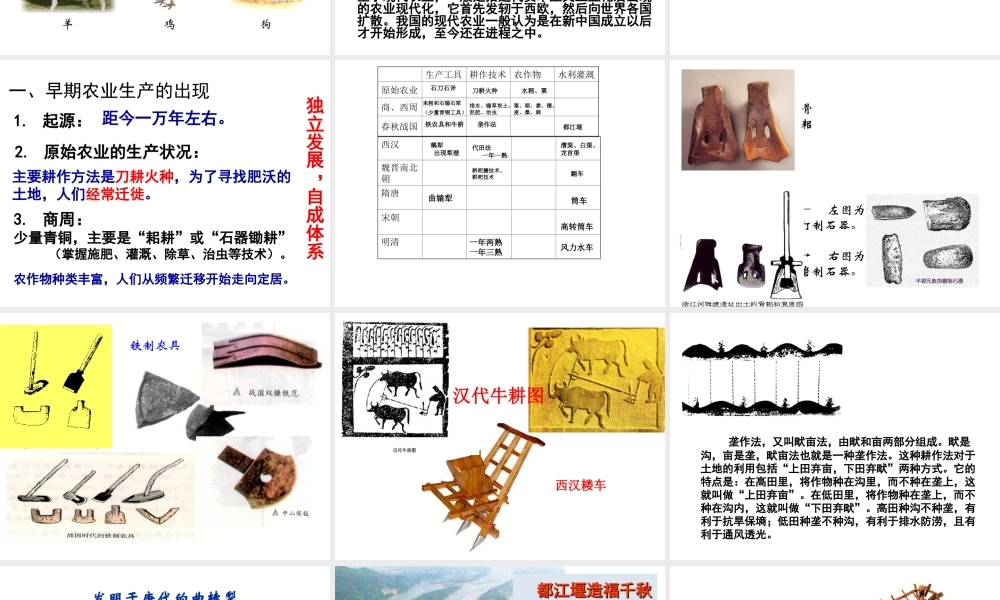 历史②必修11《发达的古代农业》PPT课件