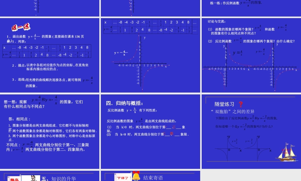 反比例函数的图象与性质（一）演示文稿 (2)