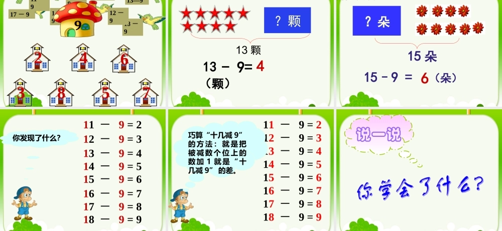 数一下《十几减9》参考课件1