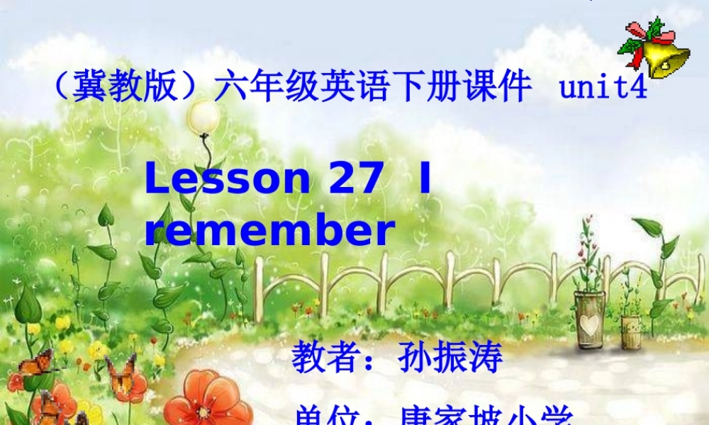 (冀教版)六年级英语下册课件_unit4_lesson27(2)