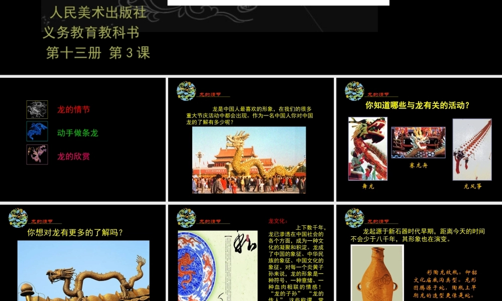 教学光盘里的一课《133大家动手做条龙》