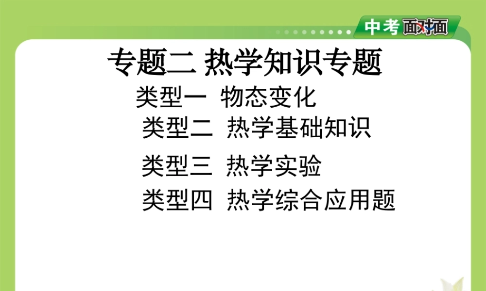 专题二热学知识专题