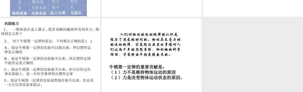 牛顿第一运动定律亚科