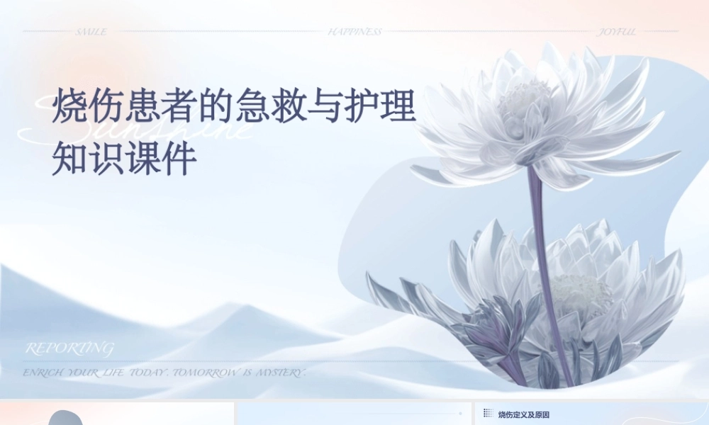 烧伤患者的急救与护理知识课件