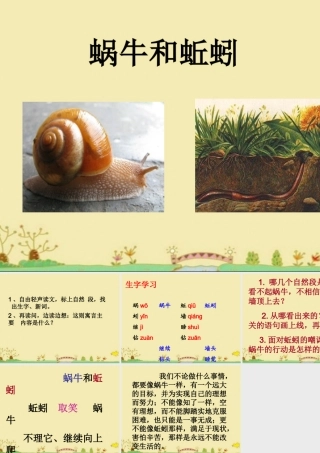 《蜗牛和蚯蚓》教学课件