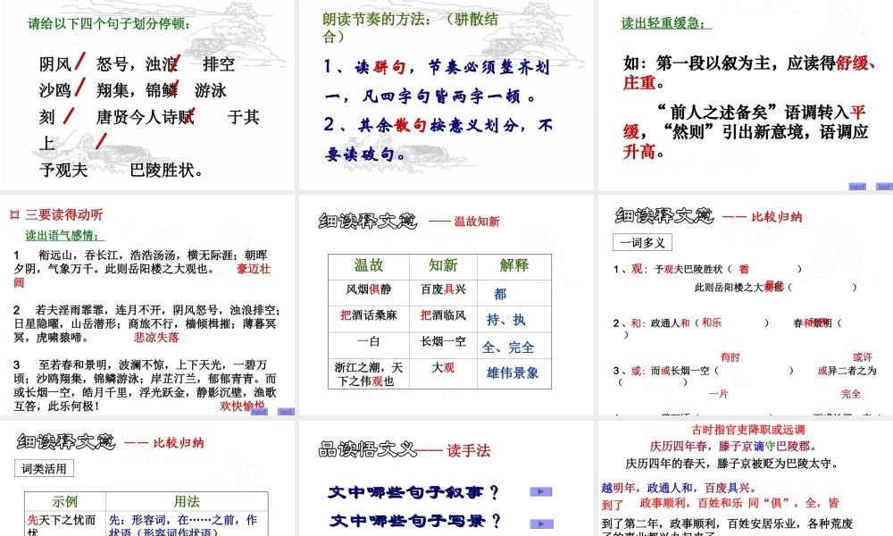 岳阳楼记参赛课件