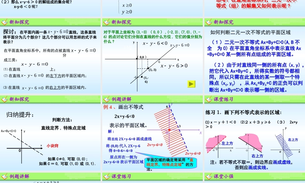 二元一次不等式表示平面区域