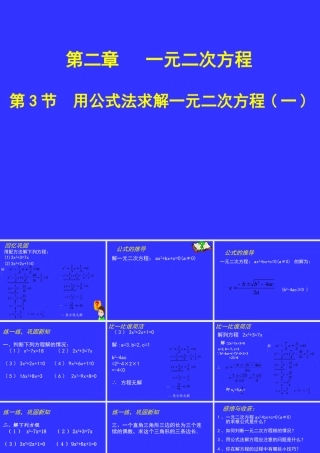 用公式法求解一元二次方程演示文稿