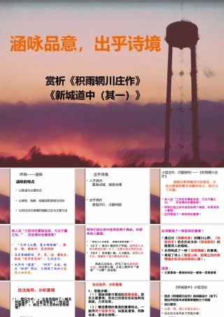 积雨辋川庄作+新城道中