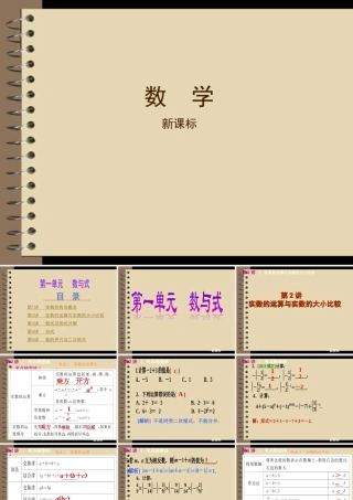 中考数学第一轮复习精品讲解第一单元数与式(实数的运算与实数大小比较)