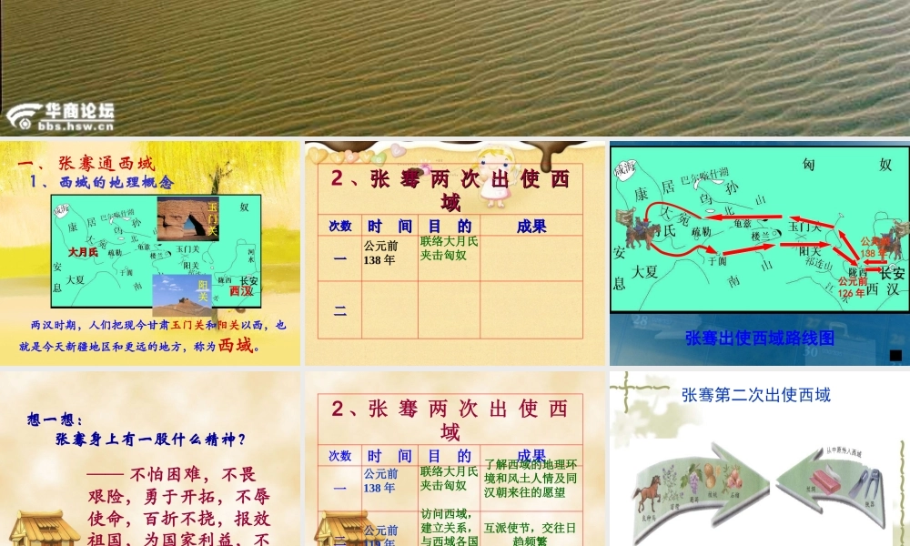 人教版七年级上册第15课汉通西域和丝绸之路（共18张PPT）
