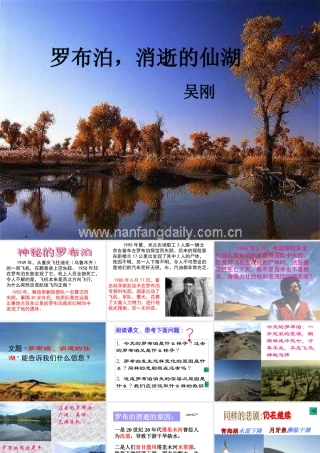 八年级语文罗布泊，消逝的仙湖2