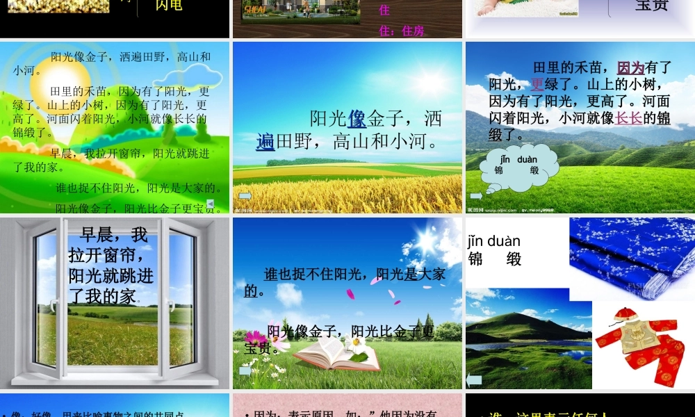 小学语文《阳光》课件