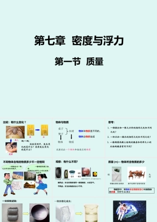 八年级物理71质量课件(沪科版)