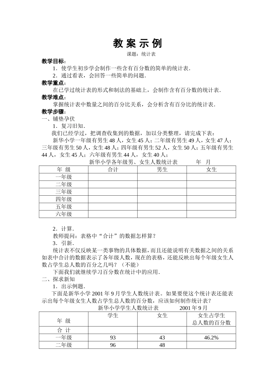 教案示例(统计表)_第1页