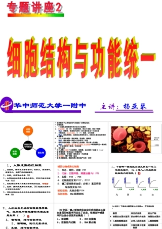 细胞结构与功能统一