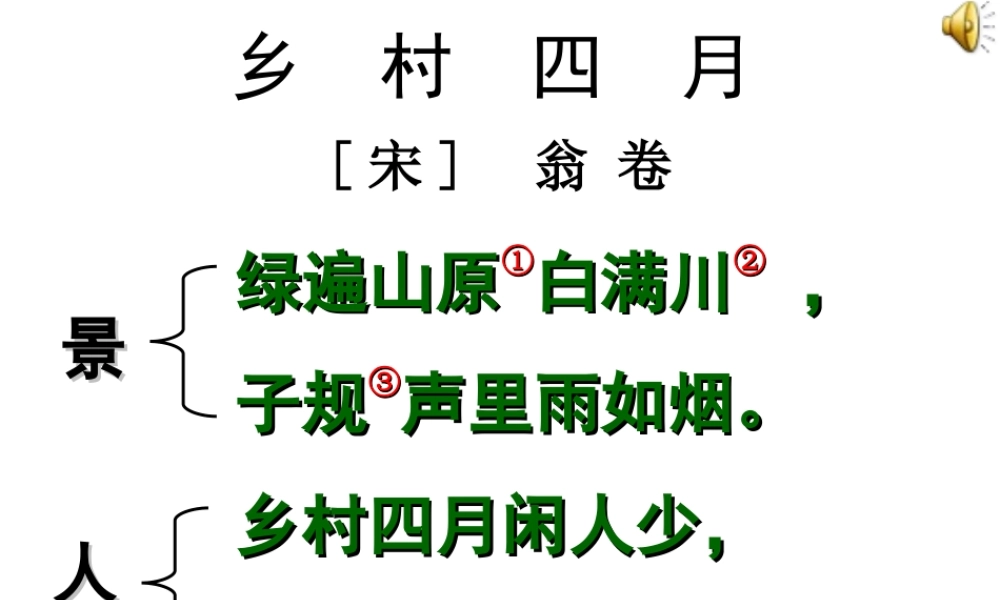 古诗《乡村四月》课件