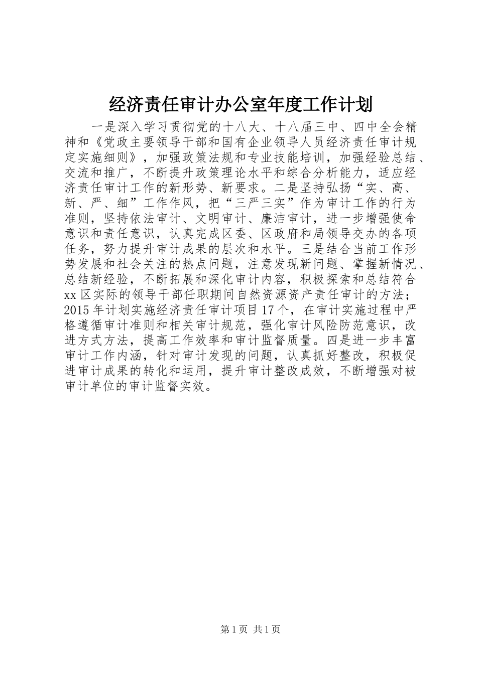 经济责任审计办公室年度工作计划_第1页