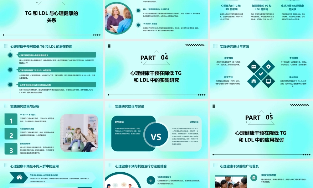 心理健康干预在降低TG和LDL中的实践与应用研究