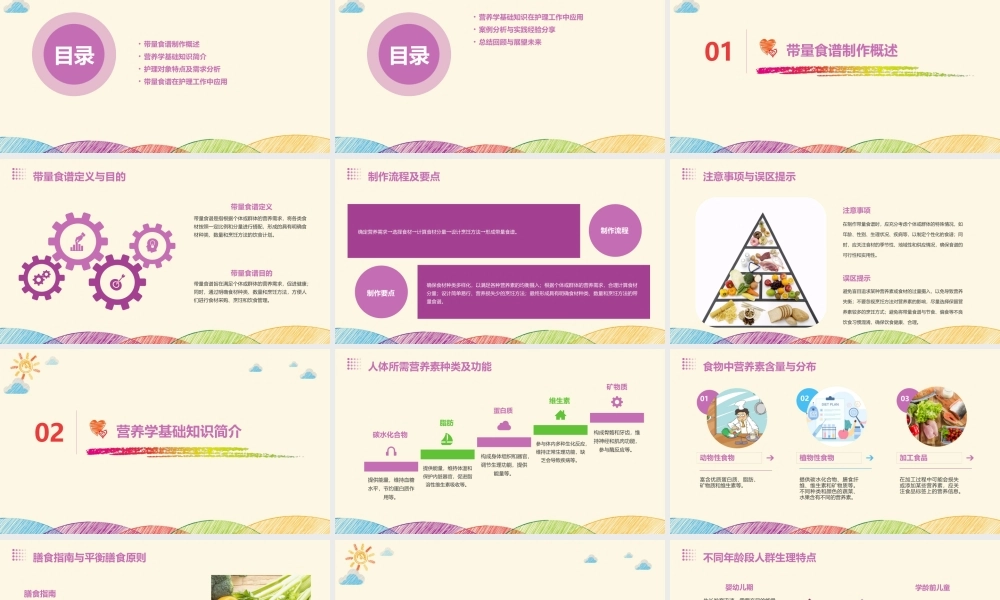 带量食谱制作与营养学基础知识护理