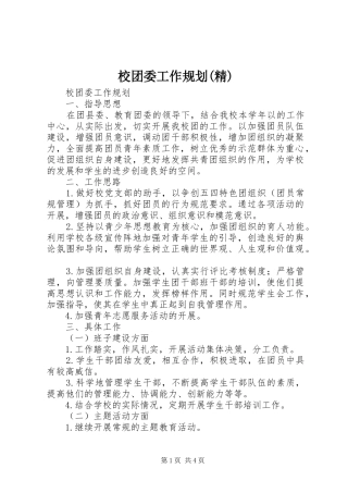 校团委工作规划(精)