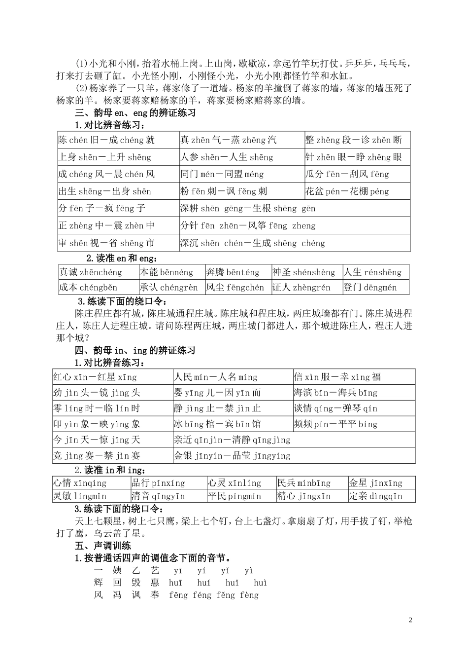 普通话等级考试练习材料_第2页