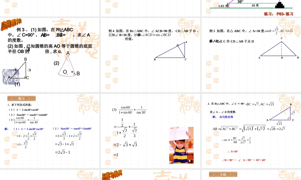 《锐角三角函数4》课件