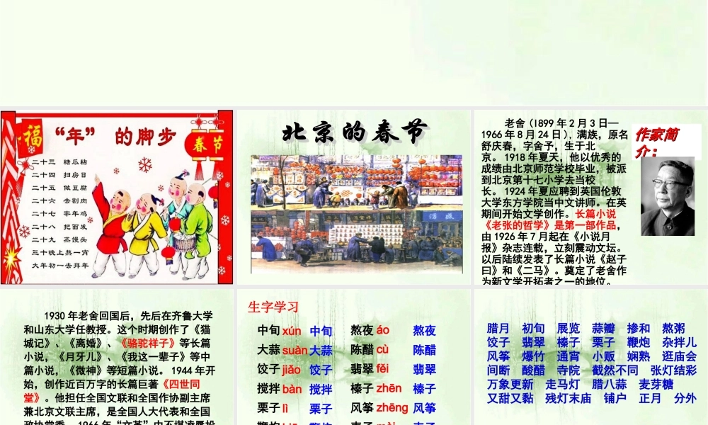 《北京的春节》教学课件1 (3)