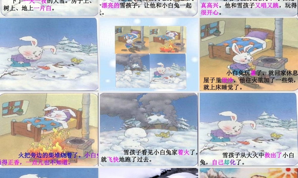 人教版小学语文一年级上册好的《雪孩子》PPT课件