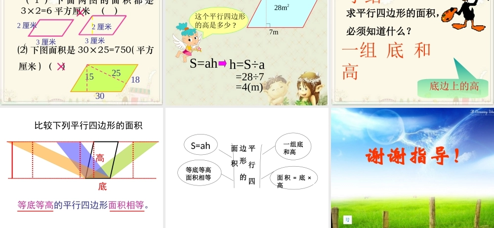 《平行四边形的面积》课件 (2)